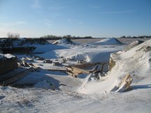 Pit fills up with snow