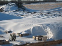 Pit fills up with snow