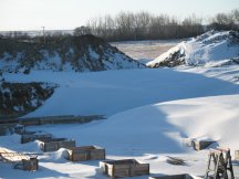 Pit fills up with snow