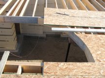 Starting to put the subfloor around the stairs
