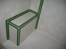 Taping the shower for silicone