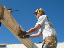 Working on the final beam