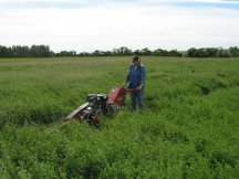Tracy running the Ditch Witch