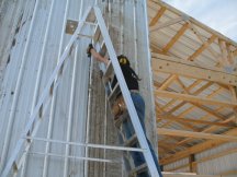 Tracy working on the East Wall