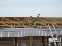 Tracy up on the roof