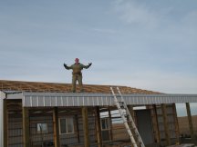 Tracy up on the roof