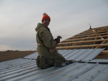 Tracy up on the roof