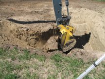 Starting to dig a trench.